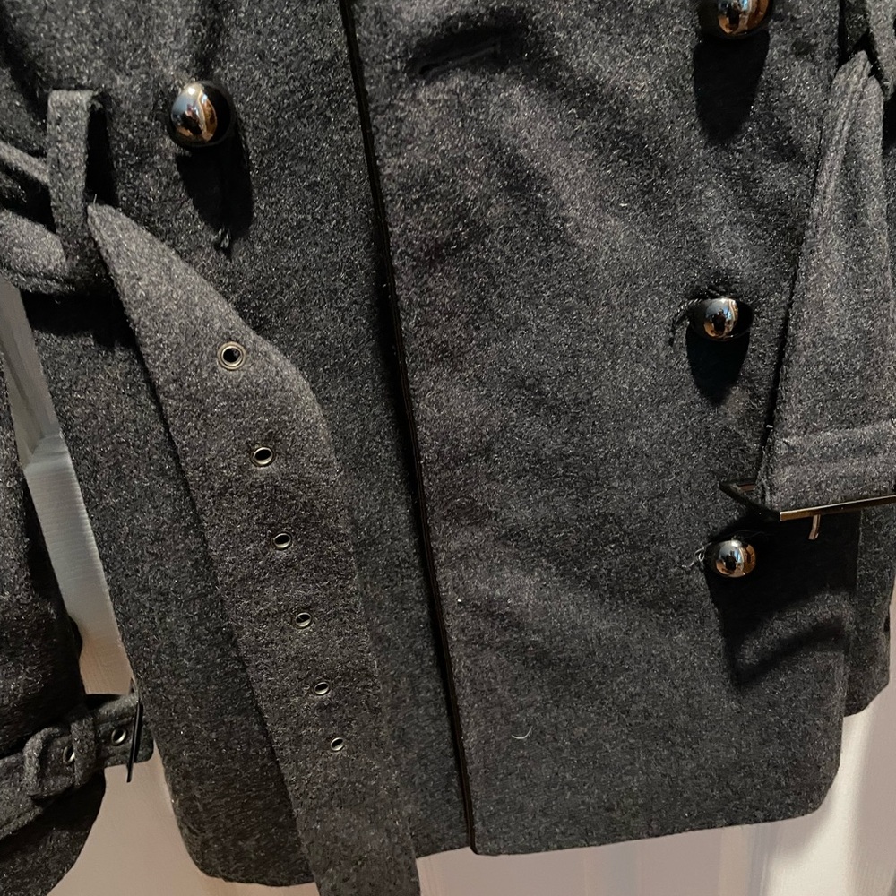 Miss Sixty Charcoal Wool Blend Coat - Picture 3 of 9